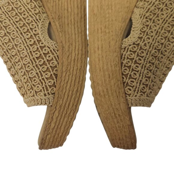 Sbicca Platform Wedge Slide Sandal 10 Espadrille Casual Slip On Tan Natural - Picture 13 of 16